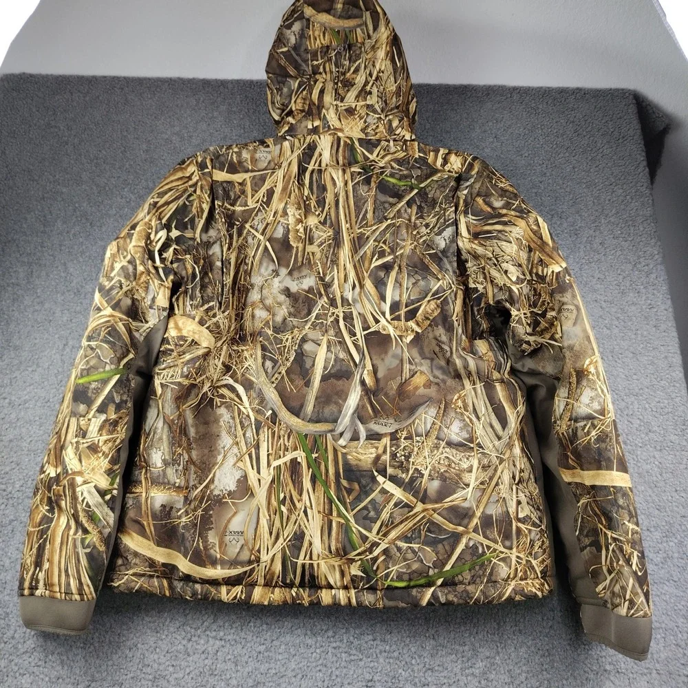 Magellan Outdoors Realtree Max-7 Camo Hunting Jacket Hooded Parka Mens Large